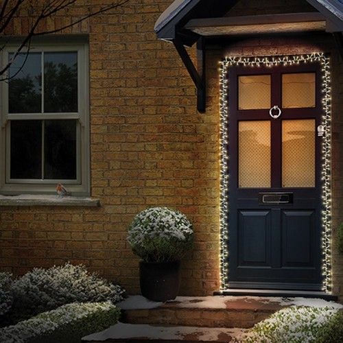Christmas lights door - christmas, garland