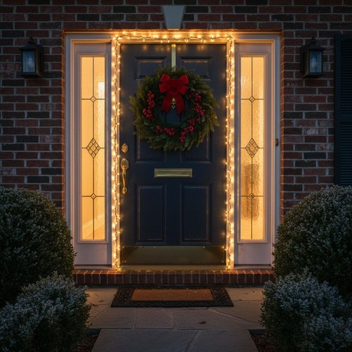 Christmas cluster door - door, garland